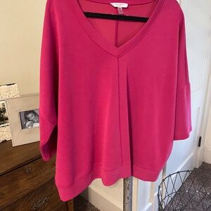 V neck microfiber jersey top